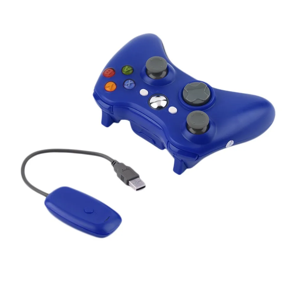 Blue Для Xbox 360 2,4G беспроводной контроллер компьютера с ПК приемником беспроводной геймпад пульт дистанционного управления для microsoft Xbox360 джойстик контроллер - Цвет: Blue