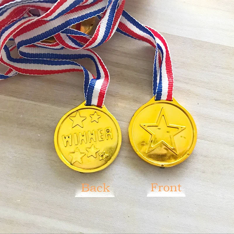 4 шт./лот Пластиковые Детские золотые победители медали трофей сувениры детские