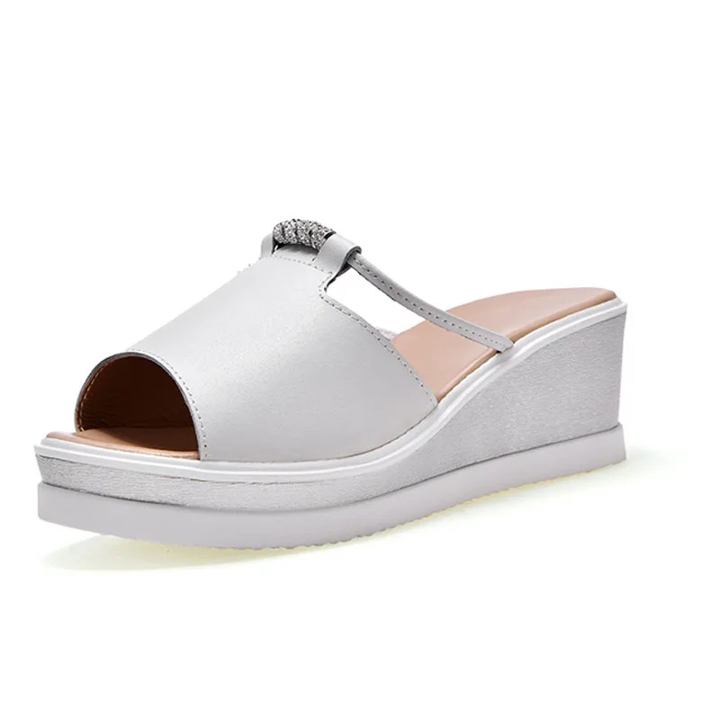 Босоножки BeckyWalk женские на платформе натуральная кожа танкетка высокий каблук