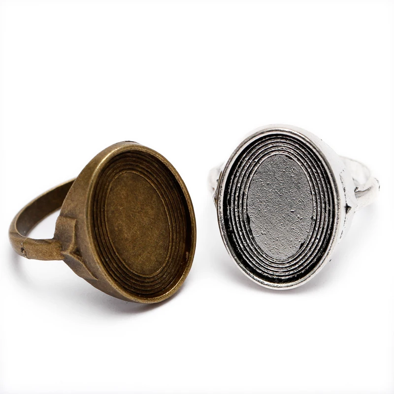 20 шт./лот старинный стиль античное серебро/кольцо цвета античной бронзы подходит