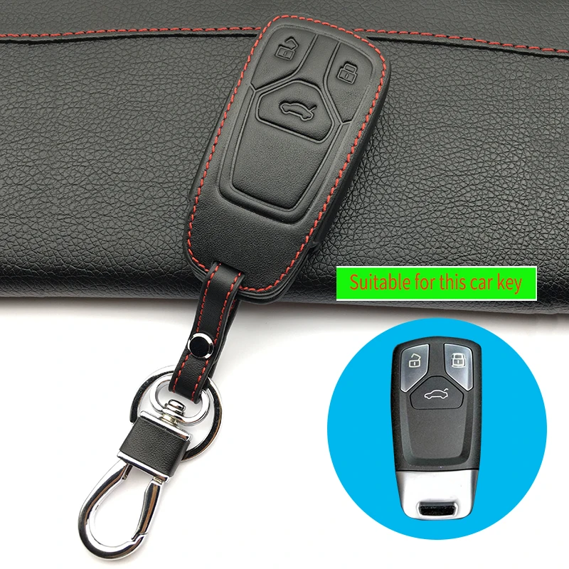 100% кожаный чехол для автомобильных ключей клавиатуры Audi car A1 A2 A3 A4 A5 A6 A7 SQ5 S6 S7 S8 Q3 Q5