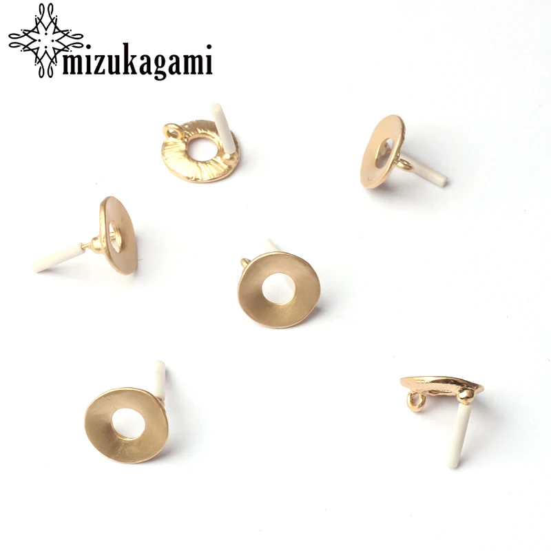 Golden Zinc Alloy Metal Round Earring Base Connectors Linker For DIY Fashion Tassel Earrings Jewelry Accessories