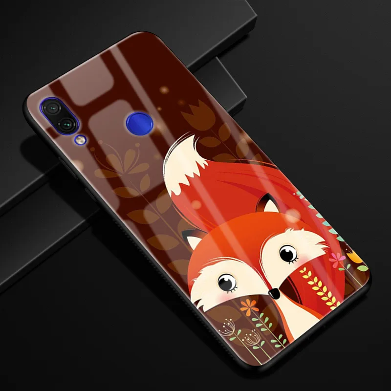 a38 Для Xiaomi Redmi Note 7 чехол Модный Жесткий PC стекло задняя крышка для Xiaomi Redmi Note 7 Pro силиконовая рамка Fundas Redmi Note7 Capa - Цвет: a38