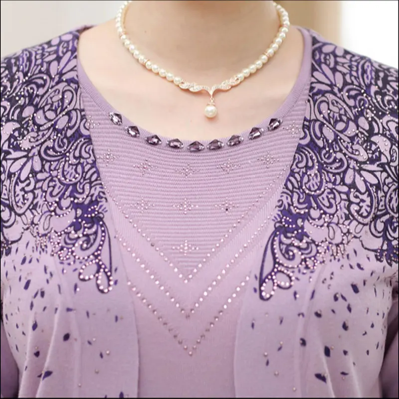 2021 весенний осенний Женский комплект одежды для матери среднего возраста свитер