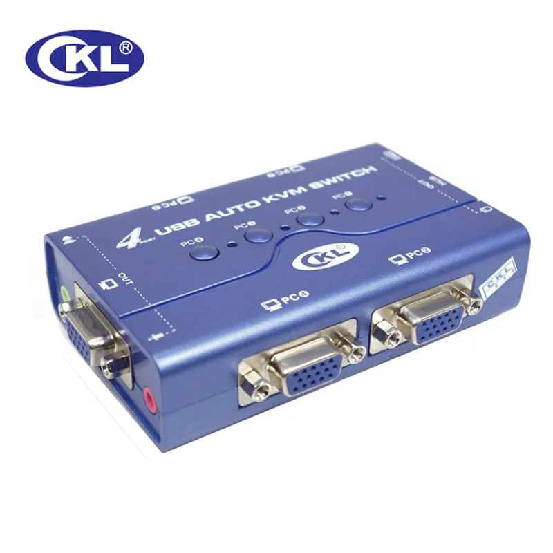 

CKL-74UA Mini 4Port USB Auto VGA KVM Switch Поддержка порта аудио Микрофон переключатель для ПК монитор клавиатура мышь с оригинальными кабелями