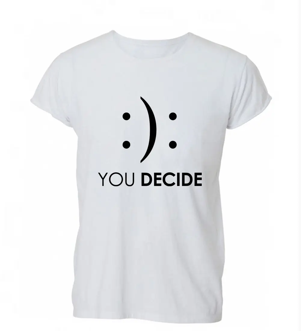 Мужская Повседневная футболка с круглым вырезом Smiley You receive Tumblr Happy Sad Swag летняя