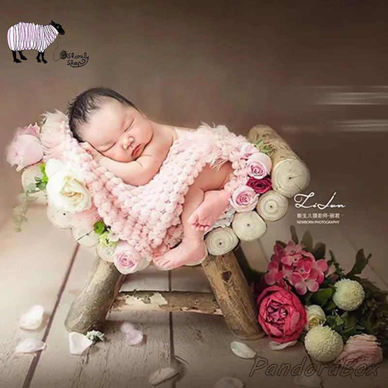Newborn Photography Props Wooden Chair Basket Baby Bed Photo Shoot Posing Prop bebe foto Accessories Infant Kids Session Bed