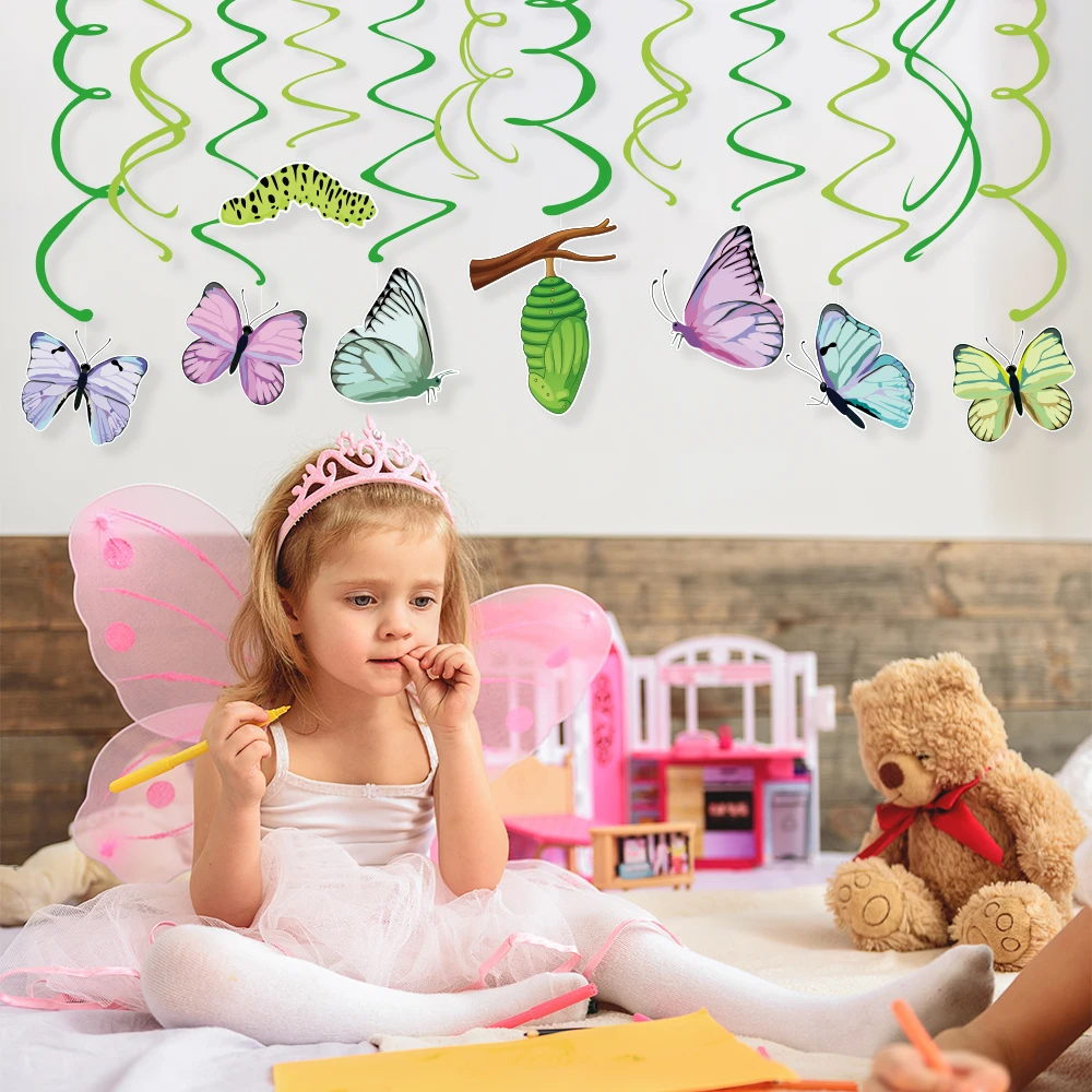 Baby Shower вечерние свадебные сувениры в весеннем бабочка висит завитками стены