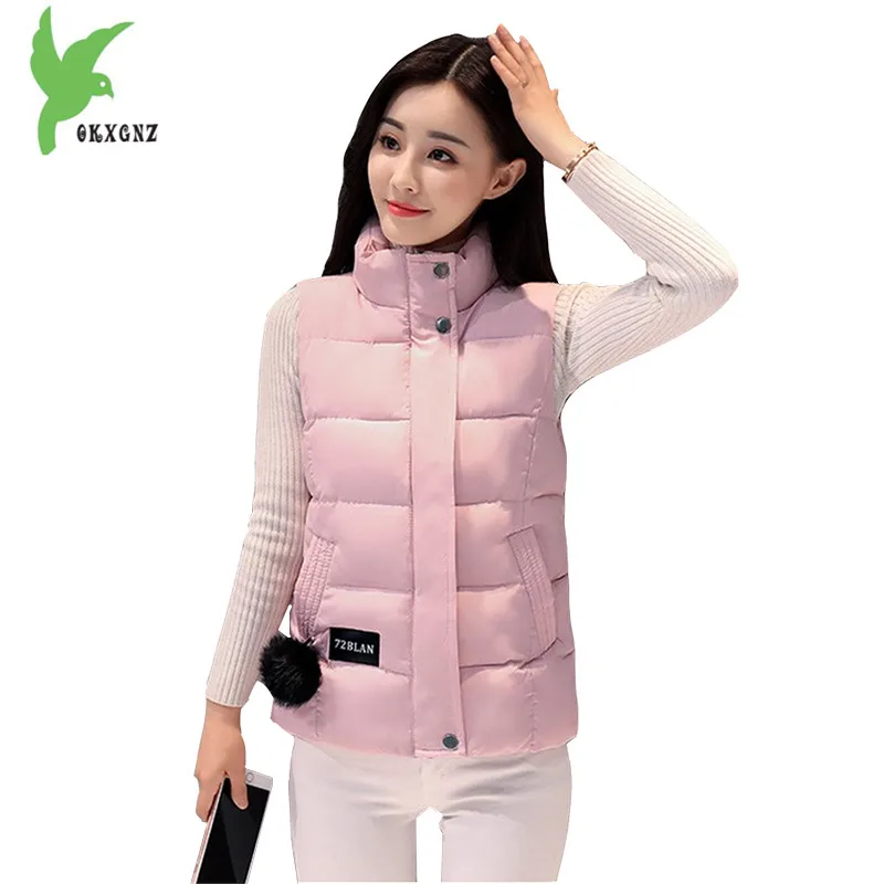 Новинка осенне зимняя женская пуховая хлопковая жилетка модное короткое