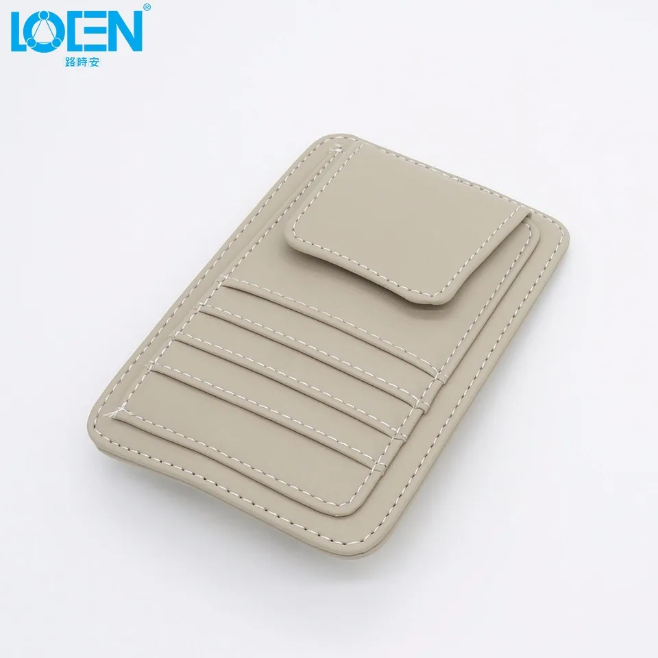Многофункциональный PU автомобилей Sun Visor Card Пакет для хранения стекол хранения Pen Организатор Висячие сумки автомобиль организатора