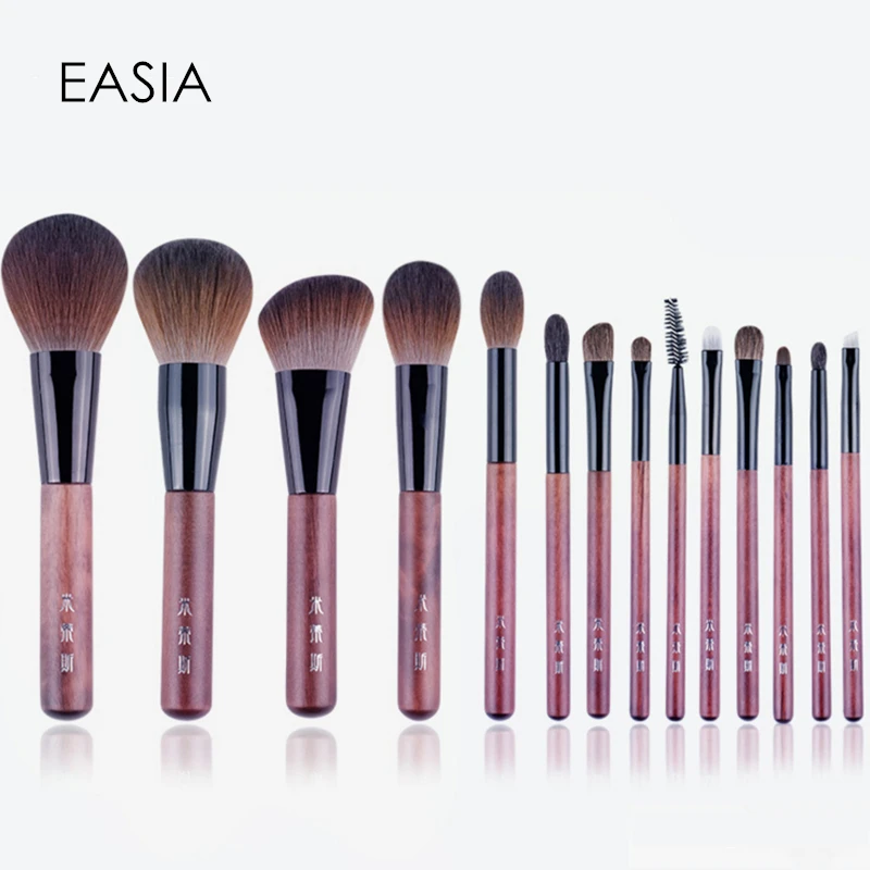 Набор кистей для макияжа Pro 14 шт натуральная деревянная пудра кисть теней