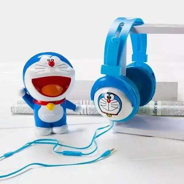 Милые Doraemon 3 5 мм стерео складные оголовье синие наушники гарнитура Kawaii большие