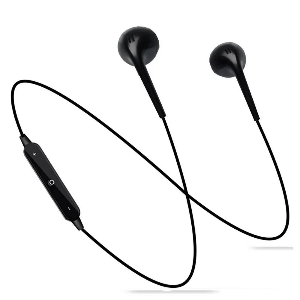 Черный S6 беспроводные наушники Bluetooth наушники для телефона шейные спортивные наушники Auriculare CSR Bluetooth - Цвет: Черный