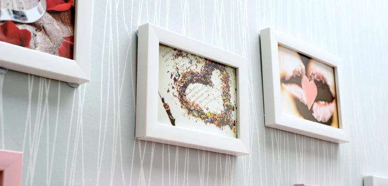 

DIY Photo Frame Wall Frames for Photos Pictures Wood 12 Pieces Love Style Blue White Rectangle Wall Hanging Pictures Frame Set
