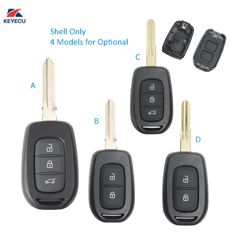 KEYECU 10X Сменный Чехол для дистанционного ключа Fob 2/3 кнопка Renault Duster Trafic Clio4 Master3 Logan