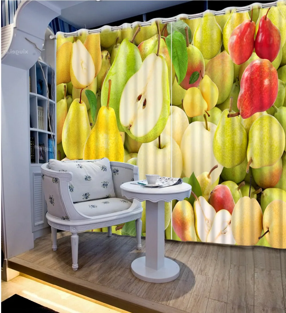 Занавески с изображением фруктов 3D занавески на окно Туманный лес Роскошные
