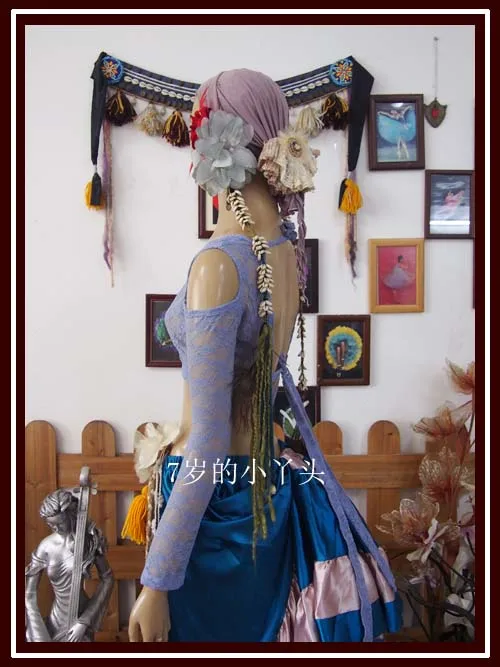 Кружевной топ для танца живота Ats Племенной чоли падения с длинным рукавом DQ43