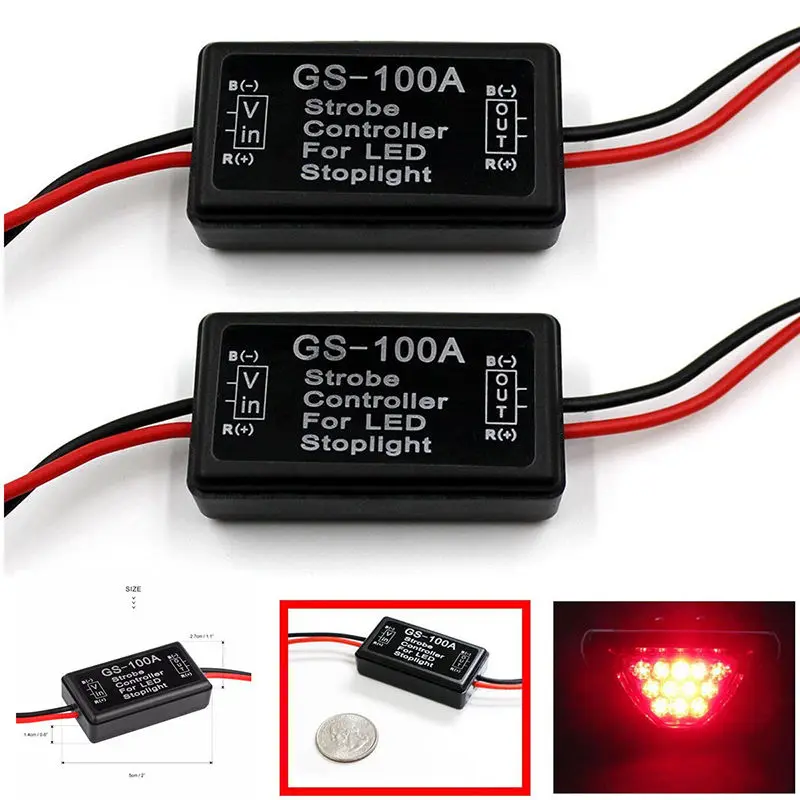 GS-100A вспышка для автомобиля стробоскопический контроллер Flasher Module Voor Auto LED Rem Brakev