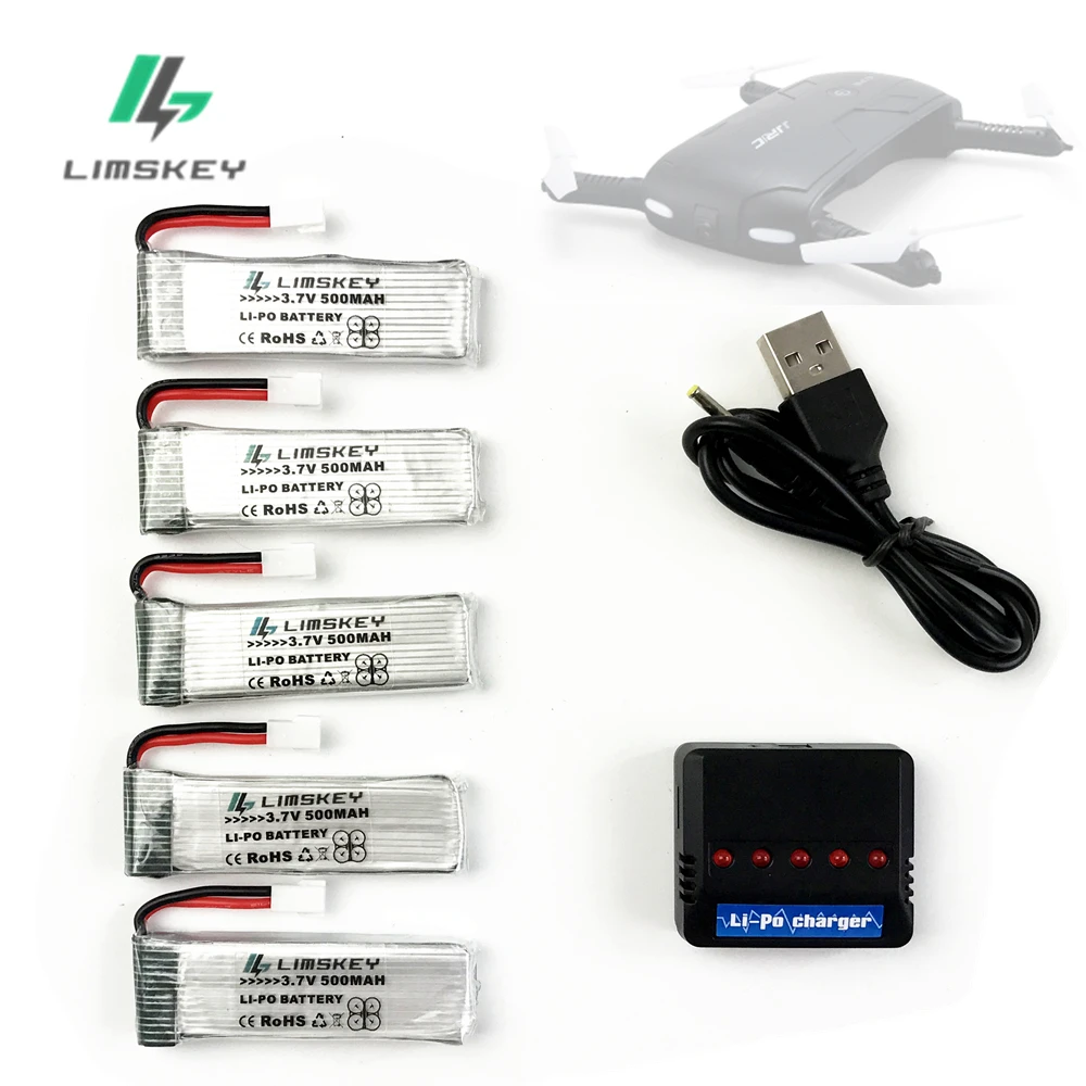 

Lipo Battery For H37 Battery Spare Parts 3.7V li-po 500mAh Battery For E50 H37 Battery With 5in1 Charger Helicopter 701855