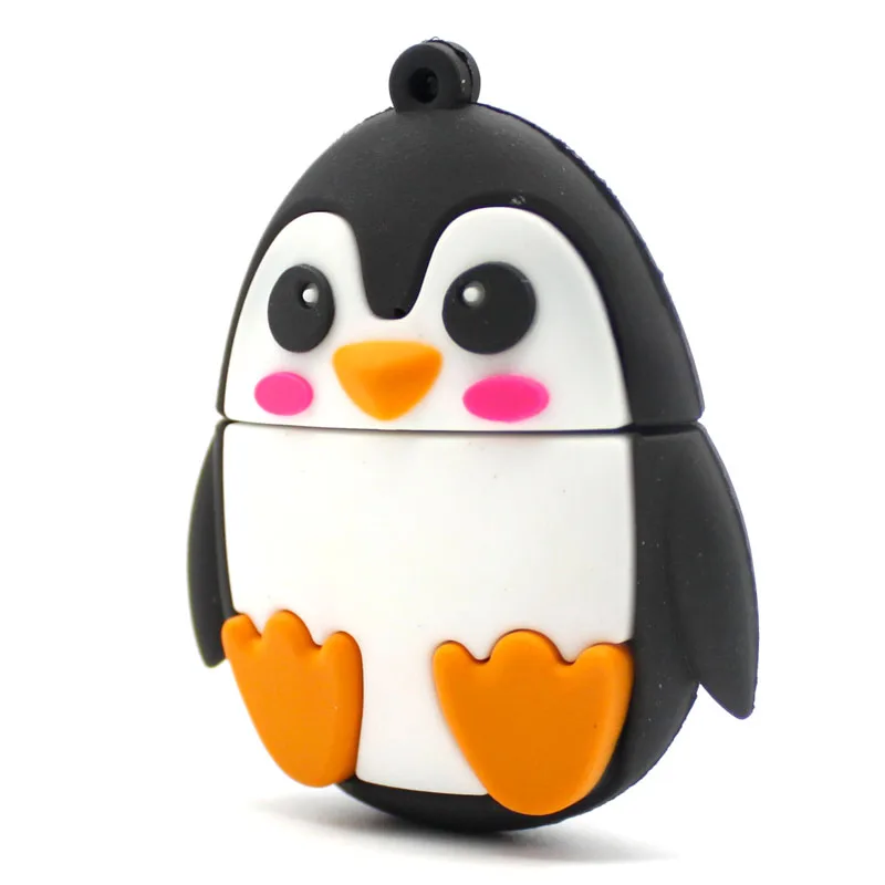 Мультфильм USB флэш-накопители 4 ГБ 8 ГБ аниме лиса кошка кролик милые Pendrives 32 Гб 16 Гб Персонализированная карта памяти, Флеш накопитель Flashdisk подарок - Цвет: Penguin