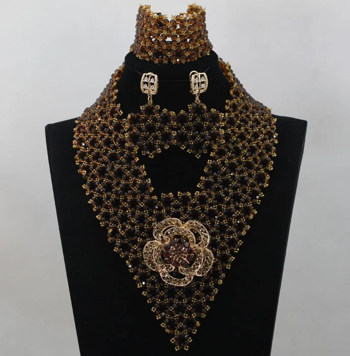 Блестящий коричневый нигерийский Бисер для женщин популярное нигерийское