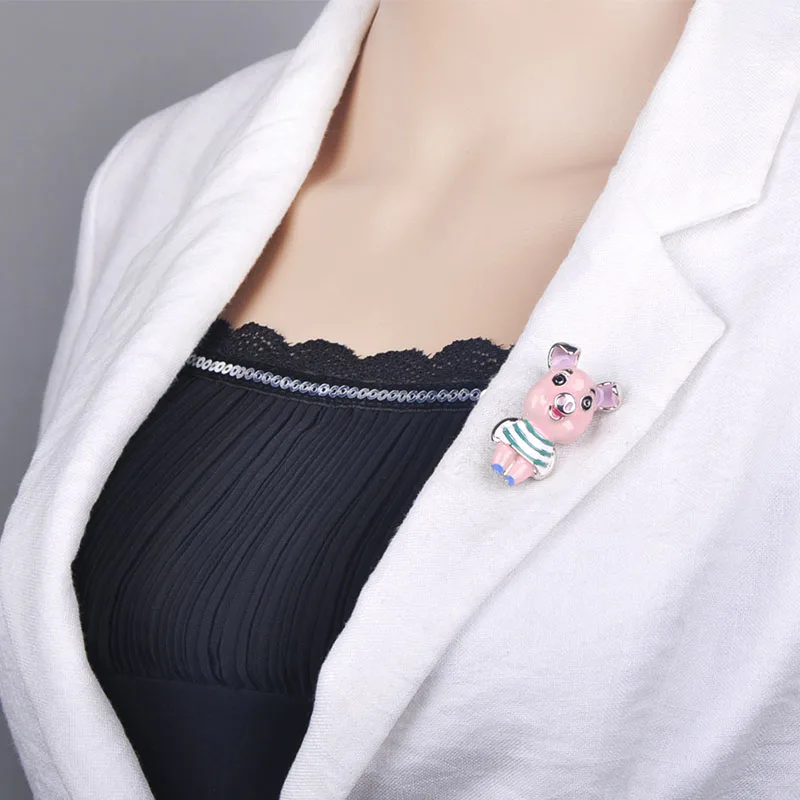 Funmor симпатичная брошь в виде поросенка эмалированные Заколки для женщин и детей