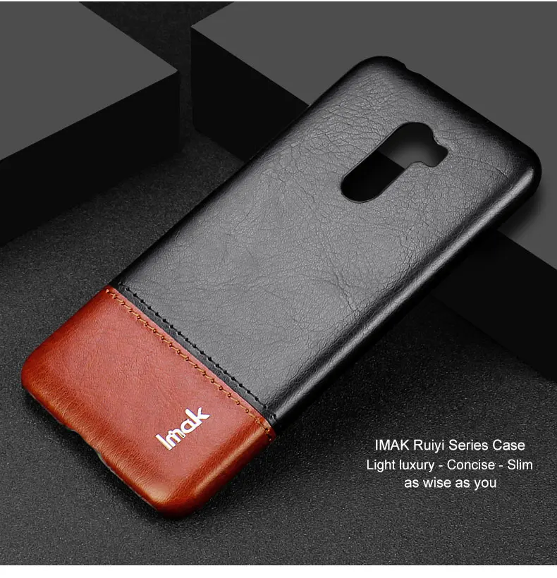 Imak Роскошные Ruiyi чехлы для Xiaomi Pocophone F1 чехол тонкий чехол для задней панели телефона оболочки жесткий ПУ ПК coque облегающие накладки защитный чехол для телефона