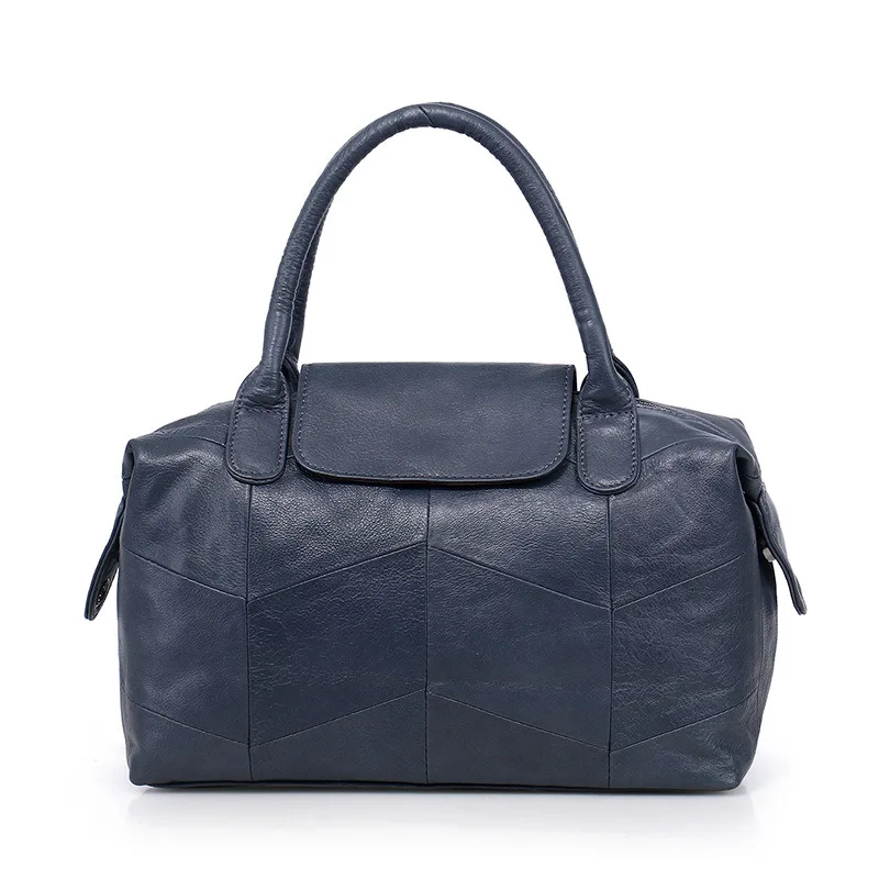 

Nesitu New Casual Grey Black Red Blue Genuine Leather Women's Handbag Girl Lady Shoulder Messenger Bags Female Tote M8913