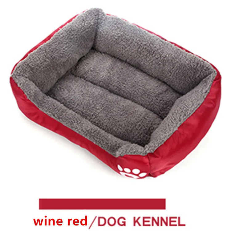 wine red S-XL, 6 цветов, диван с лапой для домашних животных, кровати для собак, водонепроницаемая Мягкая флисовая теплая кровать для кошек, домик для питомцев, Прямая поставка, cama perro - Цвет: wine red