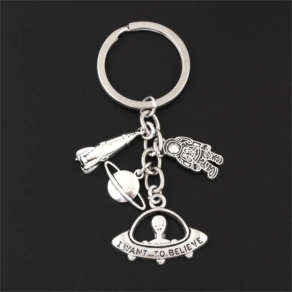 1Pc New Arrival Rocket Spacecraft Alien UFO Charms Keychain Planet Astronaut Keyholdert Making Men Gift Jewelry Supplies | Украшения и