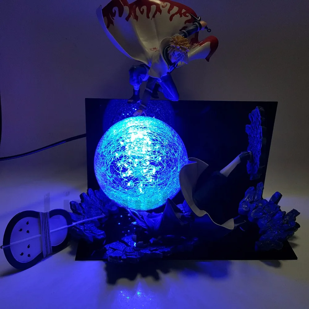 Героя аниме «Наруто uzumaki VS Obito Rasengan DIY светодиодный Ночной светильник с рисунком из аниме «Наруто» Учиха Obito эффект светодиодный настольная лампа