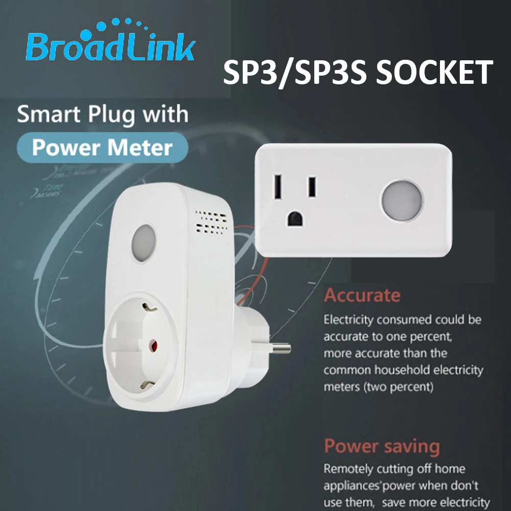 Умная розетка Broadlink SP3 SP3S выключатель с Wi Fi совместим Alexa Google Home стандартами США ЕС