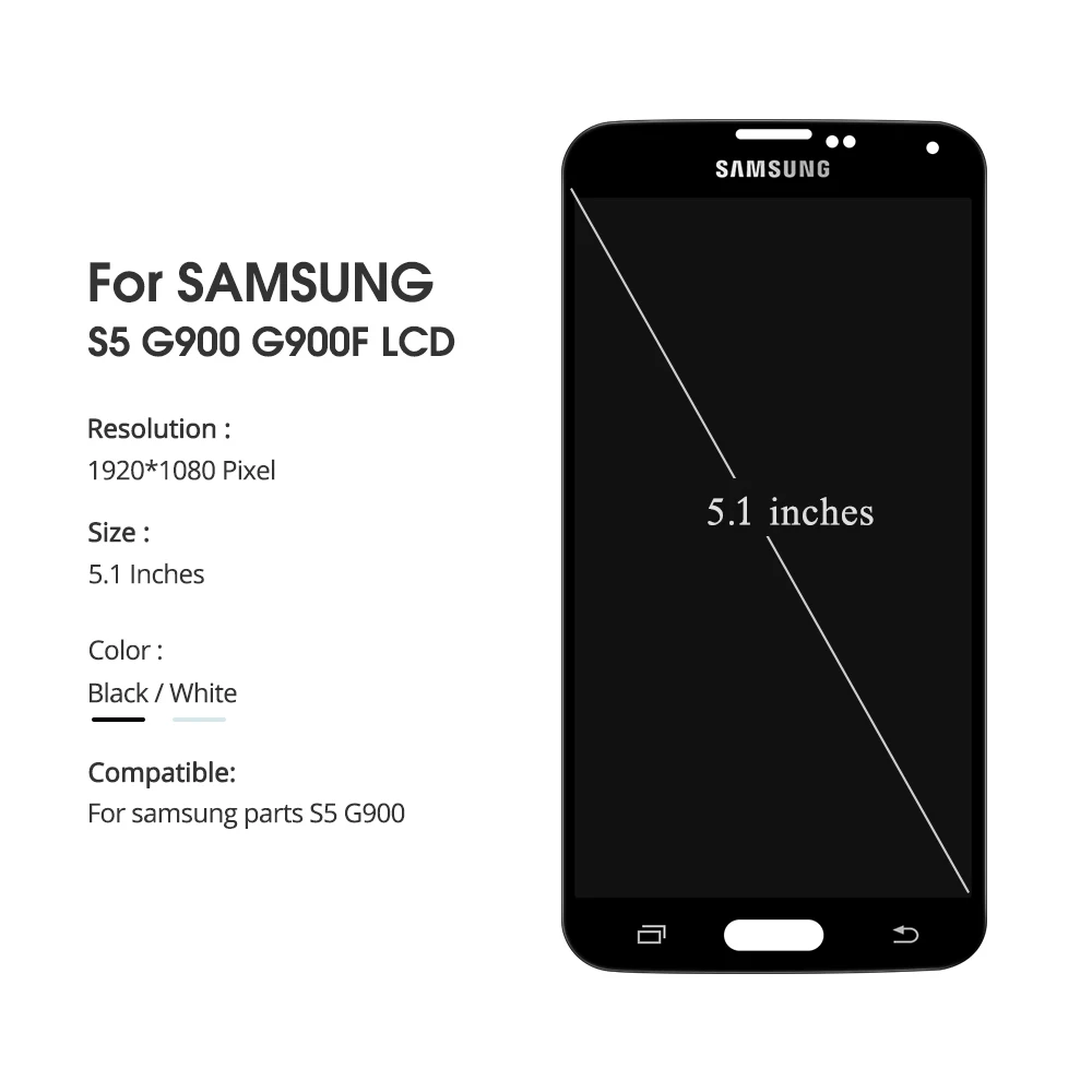 G900f ЖК для samsung s5 ЖК-дисплей G900F G900M G900A G900T кодирующий преобразователь сенсорного экрана в сборе Замена для samsung s5 дисплей