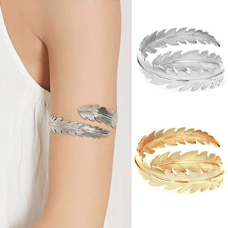 Женский металлический браслет в виде перьев и листьев|bangles fashion|fashion banglebracelets for women