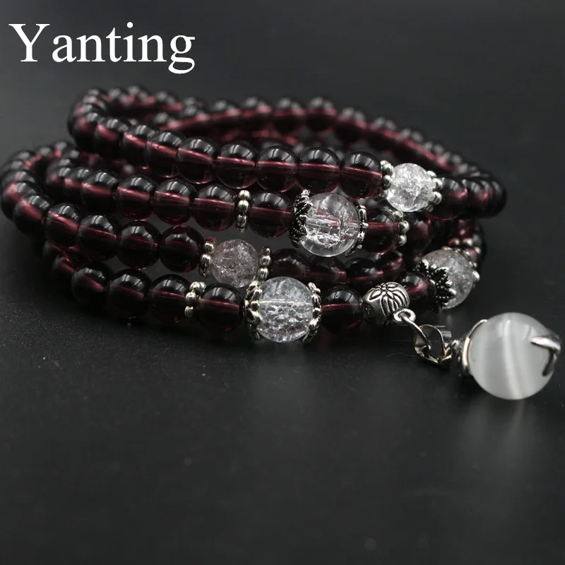 Длинные Браслеты с натуральным камнем и подвеской в виде дельфина опала