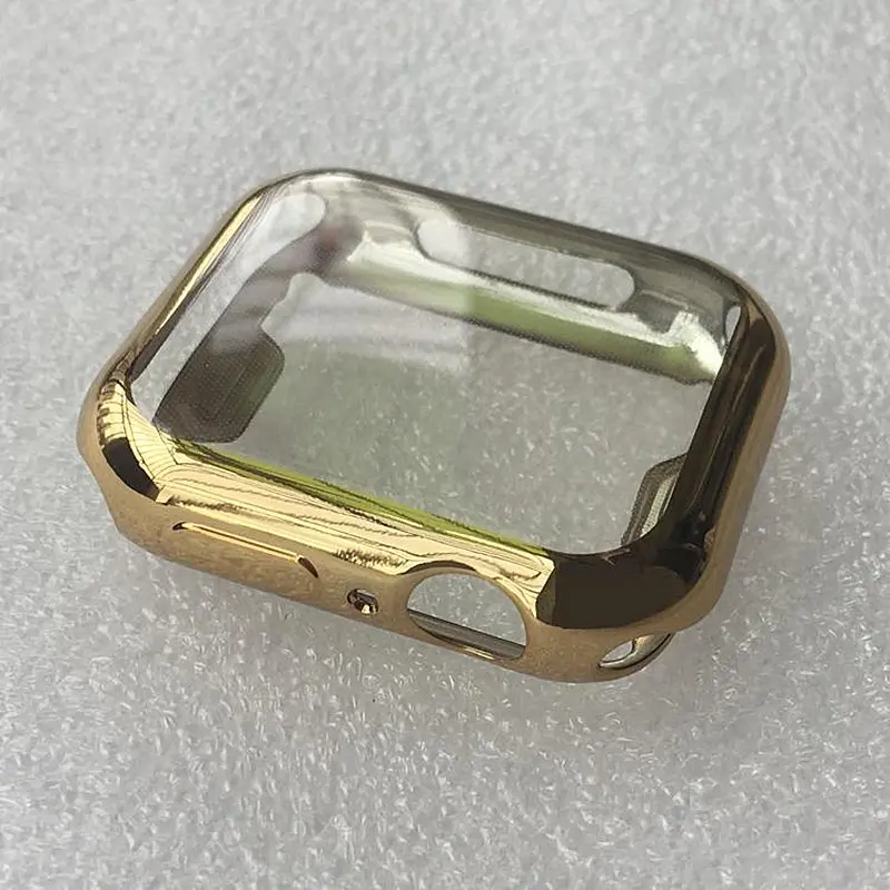 Gold Мягкий чехол для Apple Watch серии 4/5 защита экрана 44 мм 40 мм Тонкий ТПУ покрытый бампер полный вокруг крышки для iWatch 4 - Цвет: Gold