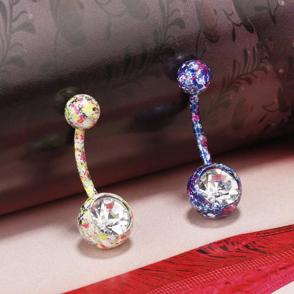 MJARTORIA пирсинг для пупка ювелирные изделия Кристалл Стразы Цветочная пуговица