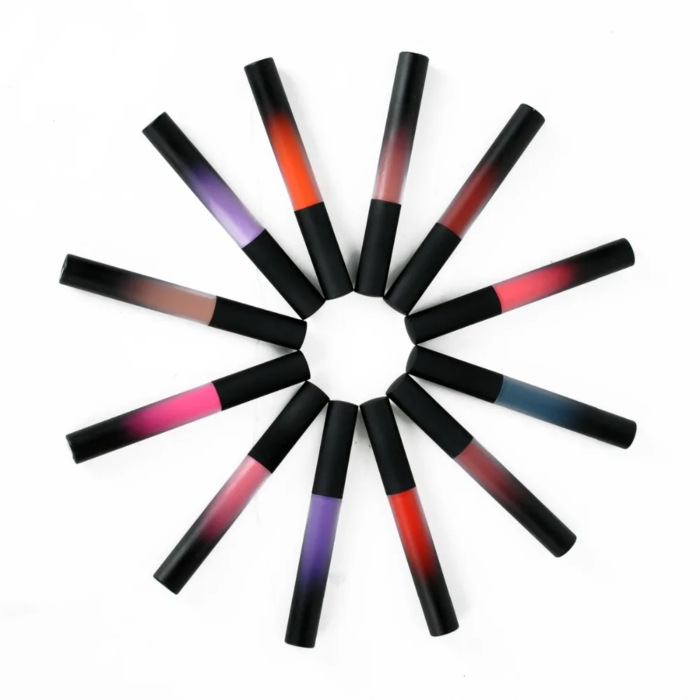 Жидкая помада 12 цветов матовая водостойкая бархатная Помада для губ нюдовая