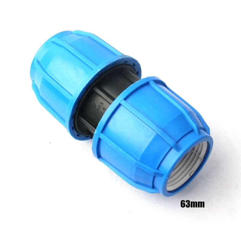 1pc 63mm PE Water Pipe Connectors Farm Agricultural Irrigation System Supply Tube Fittings Garden Quick Connector | Дом и сад