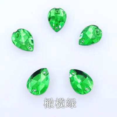 Emerald 28 цветов с фабрики DR Форма Flatback высокое качество стекло пришить стразы, Diy аксессуары для одежды Свадебные украшения - Цвет: Emerald