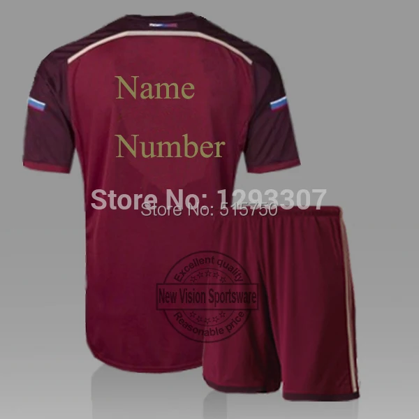 2014 World Cup Russia Red Home Embroidery Football Kits Set of Shorts Jerseys Men Summer Sports Outfits Russian Soccer Uniforms|uniform skirt|uniform