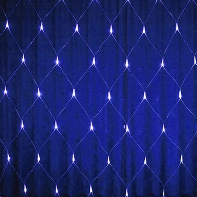 Blue Новинка, 6 м x 4 м, 3 м x 2 м, 1,5 м x 1,5 м, светодиодный рыболовный сетчатый шнур, Сказочная сетка, потолочные светильники для рождественской вечеринки, свадьбы, уличного украшения - Испускаемый цвет: Blue
