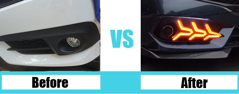 2 шт. для Honda Civic 10th светодиодный DRL Дневной ходовой свет дневного света желтый указатель поворота лампа Стайлинг