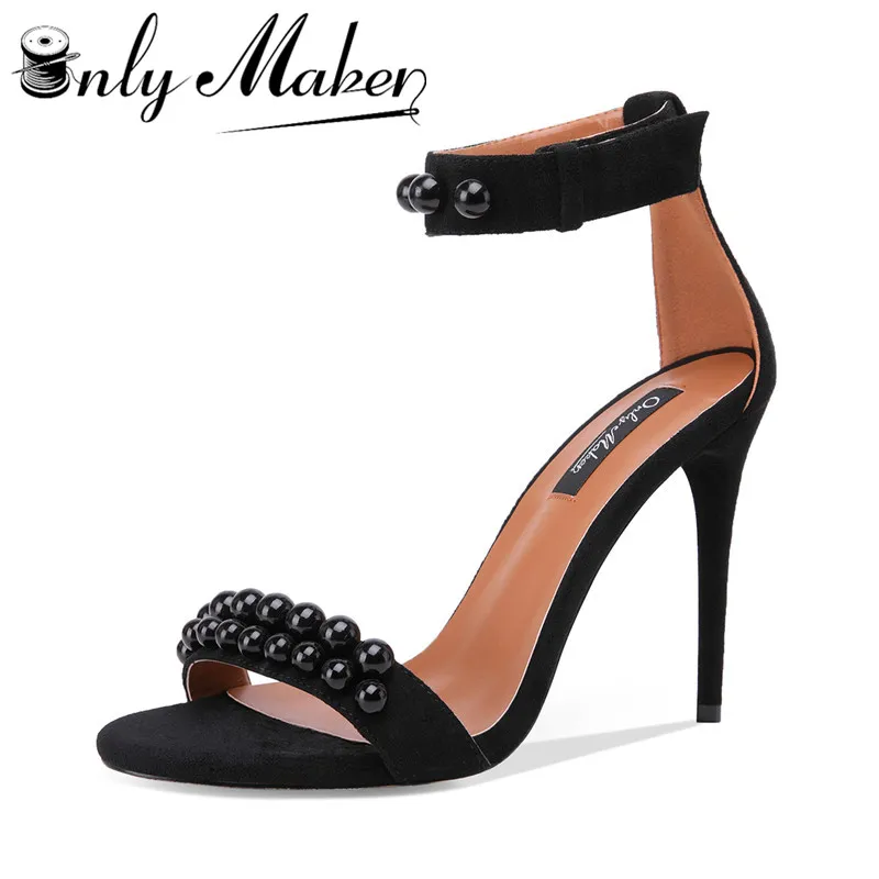 Onlymaker/женские босоножки на тонком высоком каблуке с ремешком щиколотке