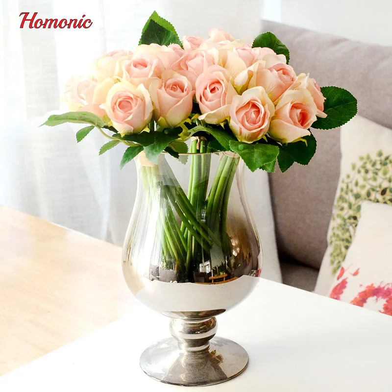 КРАСНЫЙ Свадебные Украшения 9 голов искусственный бутон розы Искусственные