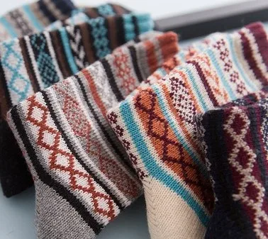 10 пар/лот Зимние новые мужские шерстяные носки в стиле ретро с кроликом