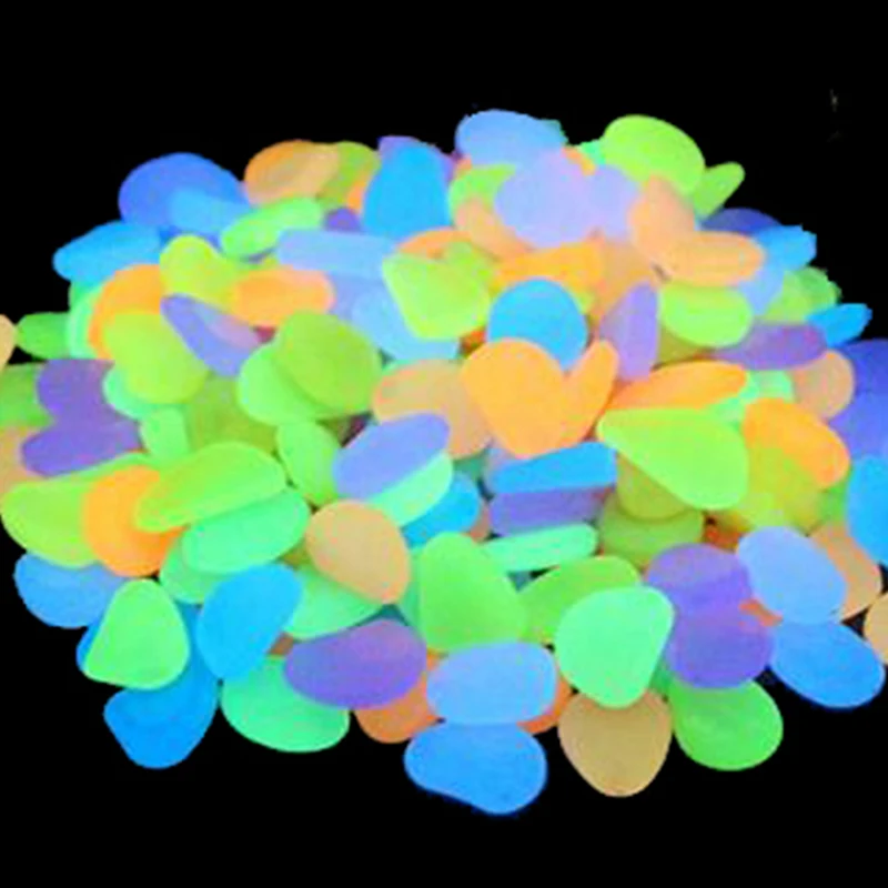 

50Pcs Luminous stones Glow in the Dark Garden Pebbles Glow Stones Rocks for Walkways Garden Path Patio Lawn Garden Yard Decor