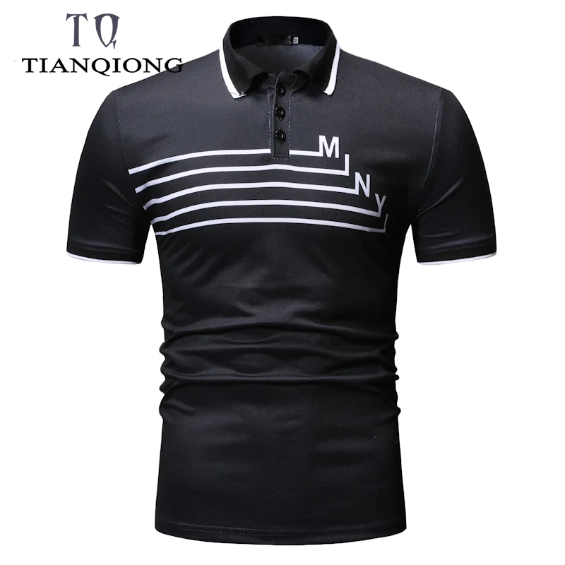 Новинка 2019 модная брендовая мужская рубашка поло в полоску с коротким рукавом