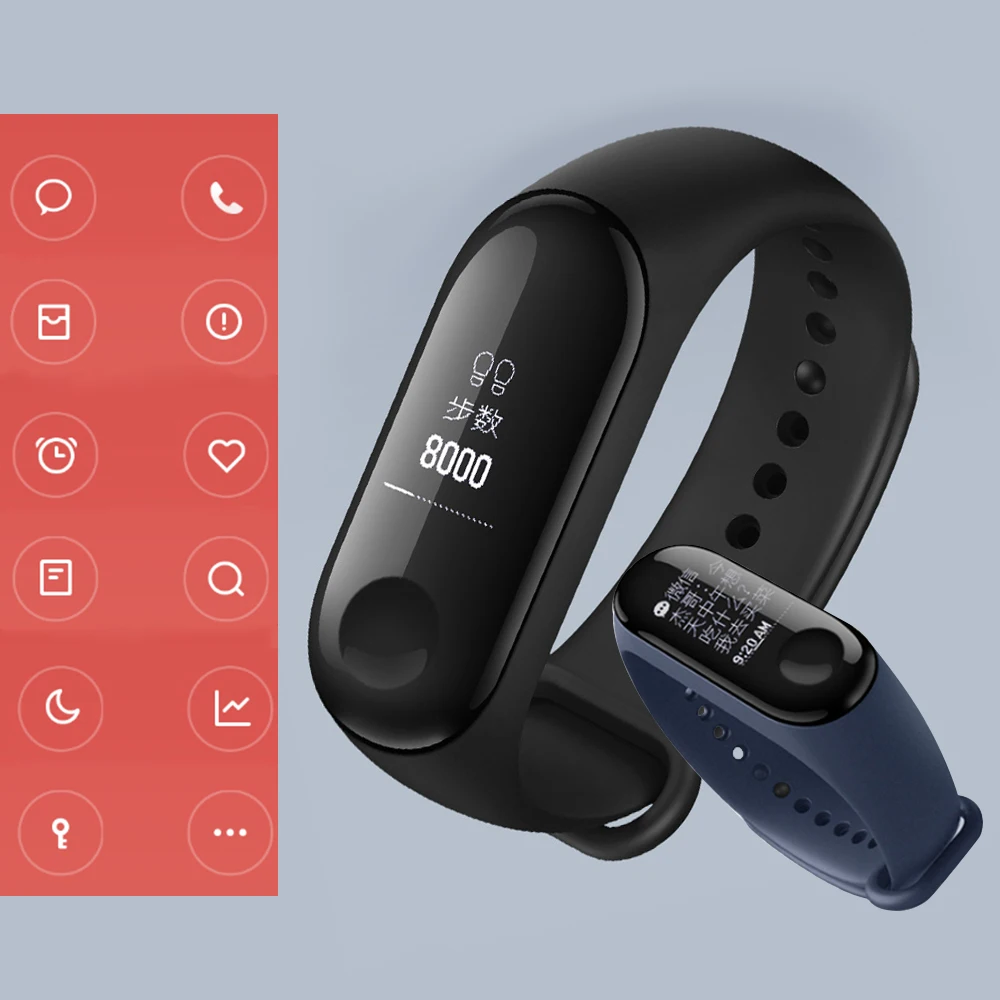 Оригинальный Смарт браслет Xiaomi Mi Band 3 с монитором сердечного ритма сенсорным OLED