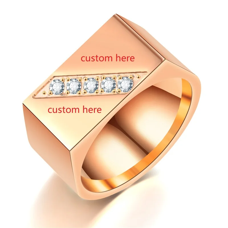 Ufine модное квадратное кольцо роскошное из нержавеющей стали модные кольца с